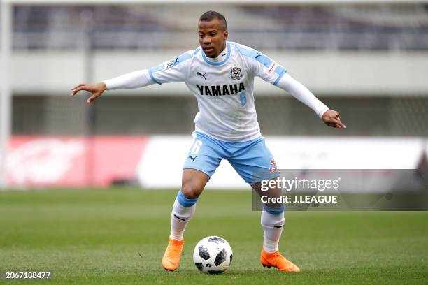 Guilherme Santos during the J.League J1 match between Sanfrecce Hiroshima and Júbilo Iwata at Edion Stadium Hiroshima on March 18, 2018 in Hiroshima,...