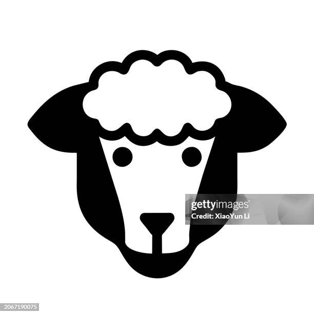 vector drawn sheep head icon. - sheep face vector stock illustrations