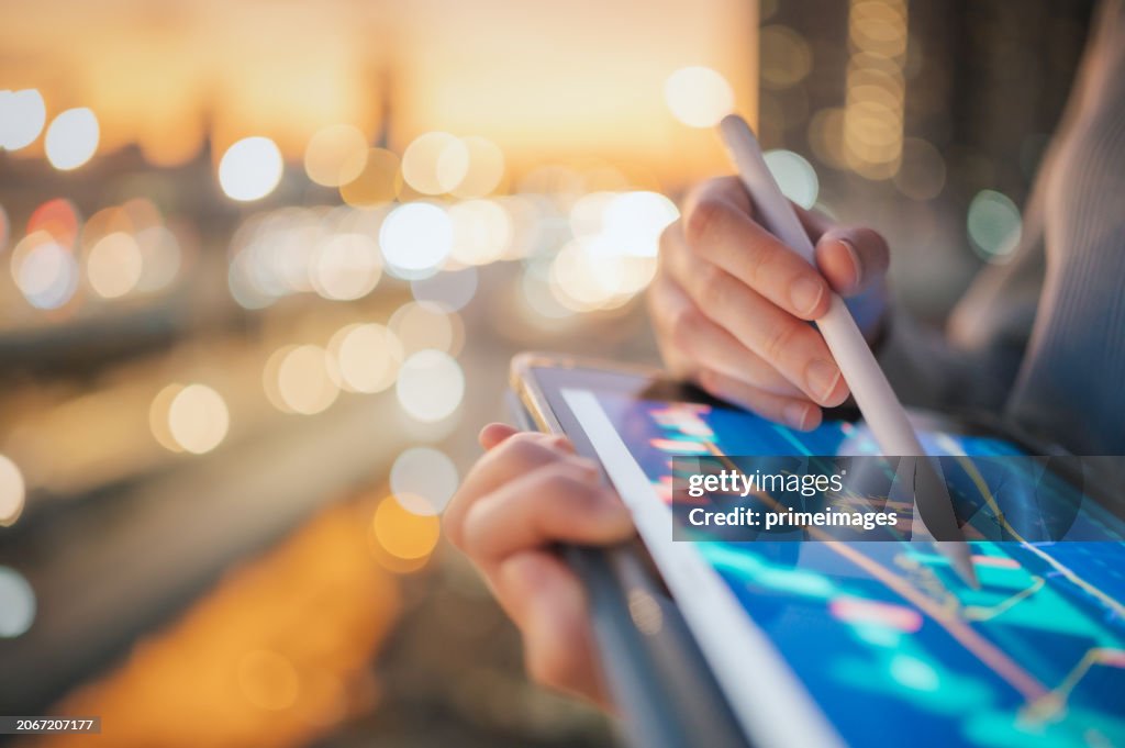 Gen Z beginner investor managing investment portfolio global fund from smartphone mobile application