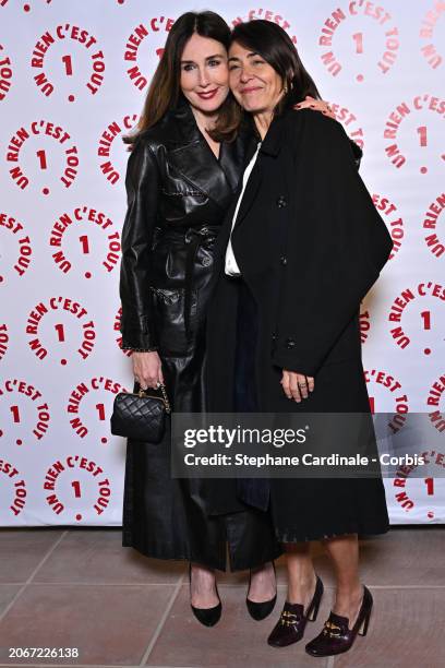 Elsa Zylberstein and Cecile Duffau attend the "Un Rien C'est Tout" Gala at Musee de l'armee on March 07, 2024 in Paris, France.