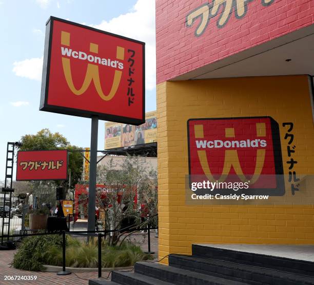 General view of the atmosphere during the WcDonald's Immersive Dining Experience on March 07, 2024 in West Hollywood, California.