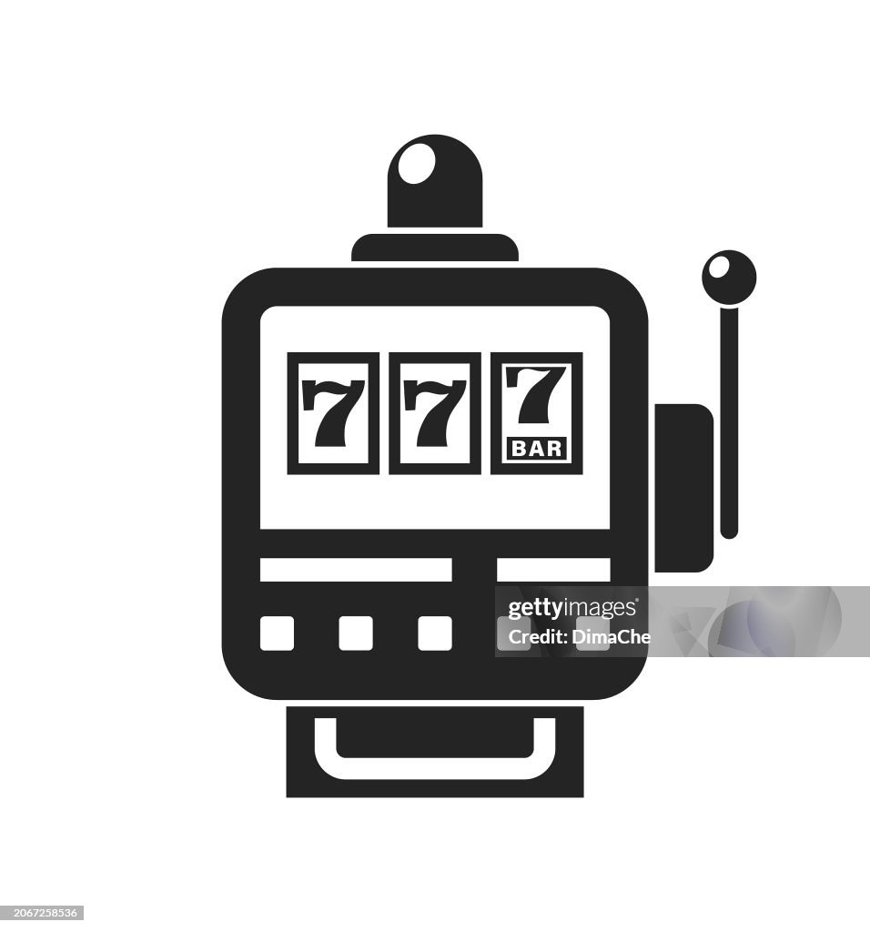 Casino Slot Machine Cut Out Vector Icon