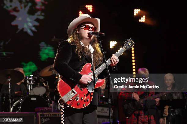Marcus King performs onstage during the Eighth Annual LOVE ROCKS NYC Benefit Concert For God's Love We Deliver at Beacon Theatre on March 07, 2024 in...
