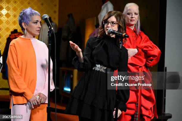 Lisa Loeb speaks during the "Revolutionary Women in Music: Left of Center" exhibit dedication at the Rock & Roll Hall of Fame and Museum on March 07,...