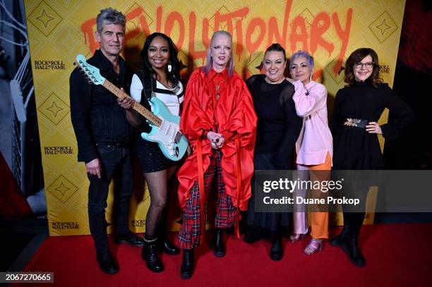 Rock & Roll Hall of Fame and Museum President & CEO Greg Harris, Malina Moye, Shirley Manson of Garbage, Rock & Roll Hall of Fame and Museum VP of...