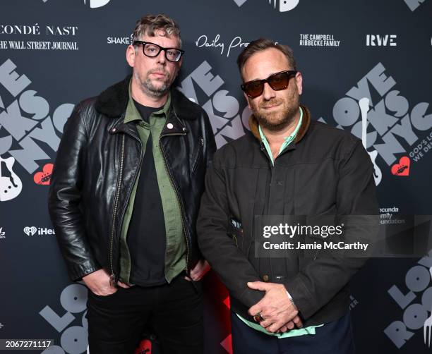 Patrick Carney and Dan Auerbach of The Black Keys attend the Eighth Annual LOVE ROCKS NYC Benefit Concert For God's Love We Deliver at Beacon Theatre...