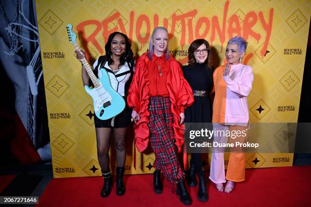 Malina Moye, Shirley Manson of Garbage, Lisa Loeb and 2021 Rock & Roll Hall of Fame Inductee Jane Wiedlin of the Go-Go’s attend the "Revolutionary...