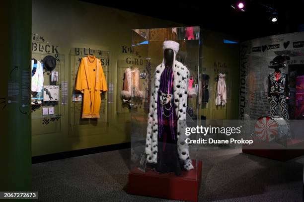 General view of the atmosphere at the "Revolutionary Women in Music: Left of Center" exhibit at the Rock & Roll Hall of Fame and Museum on March 07,...