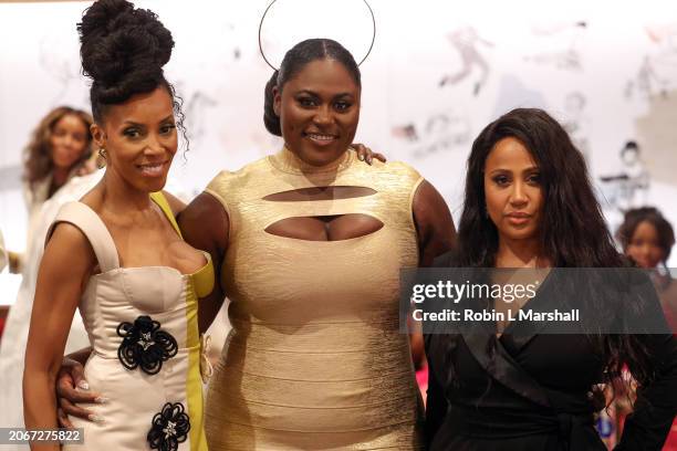 June Ambrose, Danielle Brooks, and Angie Beyincé attend the 2024 ESSENCE Black Women In Hollywood Awards Ceremony at Academy Museum of Motion...