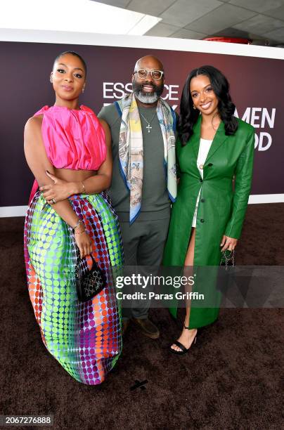 Sophia Dennis, Richelieu Dennis and Rechelle Dennis attend the 2024 ESSENCE Black Women In Hollywood Awards Ceremony at Academy Museum of Motion...