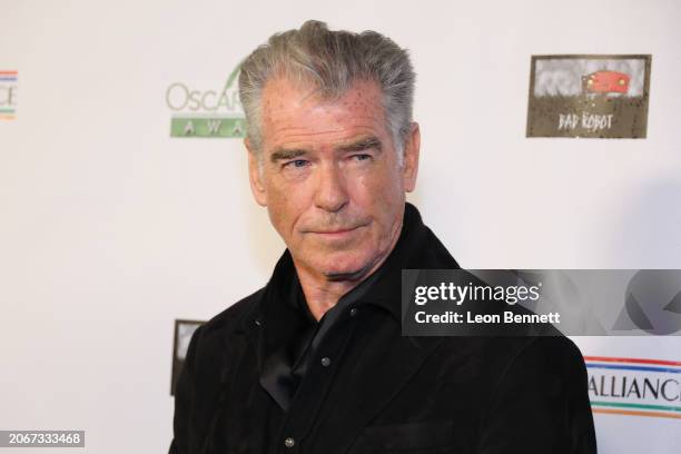 Pierce Brosnan attends US-Ireland Alliance's 2024 Oscar Wilde Awards at Bad Robot on March 07, 2024 in Santa Monica, California.