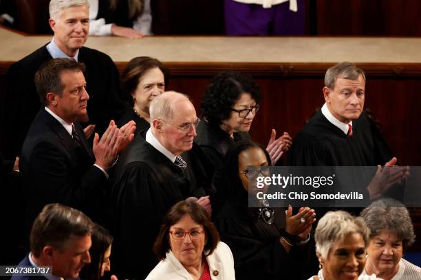 Supreme Court Associate Justices Neil Gorsuch and Elena Kagan; former Associate Justice Anthony Kennedy; Associate Justices Sonia Sotomayor and...