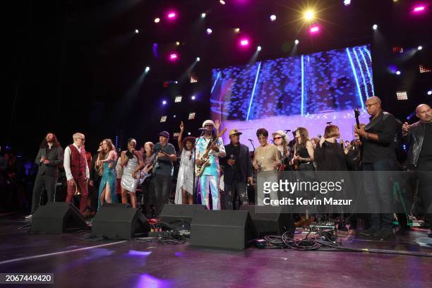 View of the finale during the Eighth Annual LOVE ROCKS NYC Benefit Concert For God's Love We Deliver at Beacon Theatre on March 07, 2024 in New York...