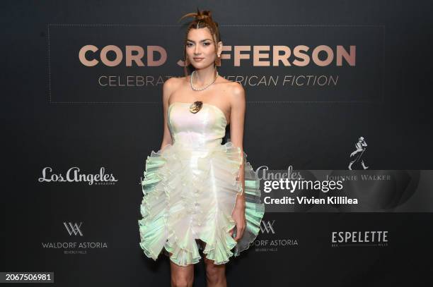 Blanca Blanco attends Los Angeles Magazine and Johnnie Walker Blue Label celebrates Cord Jefferson and American Fiction at The Waldorf Astoria...