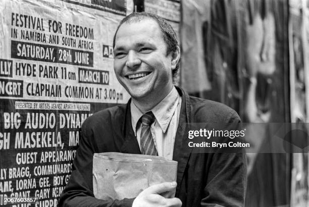 British film director and screenwriter Anthony Minghella in Covent Garden, London, UK, on Monday, June 23, 1986.