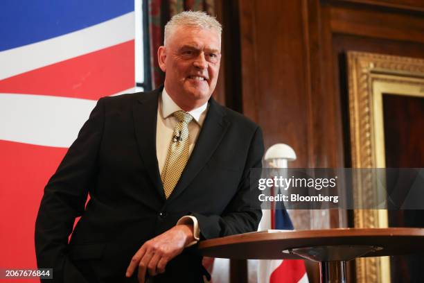 Lee Anderson, former Conservative member of parliament, during at a news conference, announcing his defection to Reform UK, in London, UK, on Monday,...