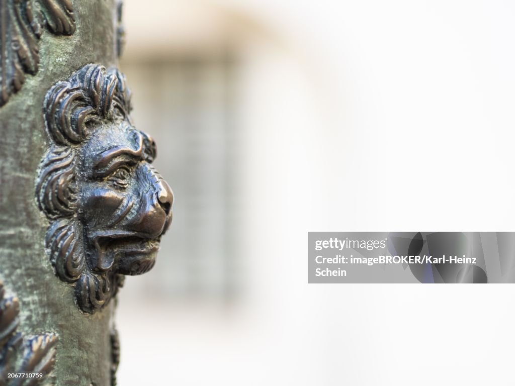 Lion's head, artistic forging, country house, Graz, Styria, Austria, Europe
