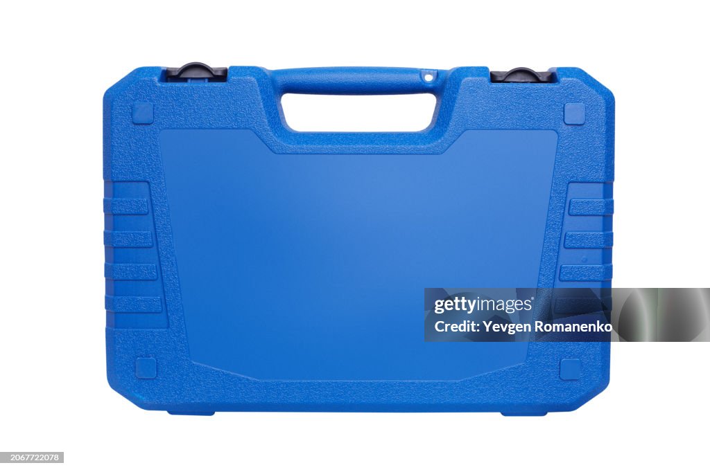 Blue Plastic case isolated on a white background