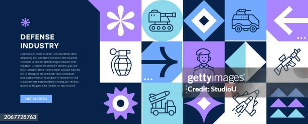 defense industry web banner design - air force base stock illustrations