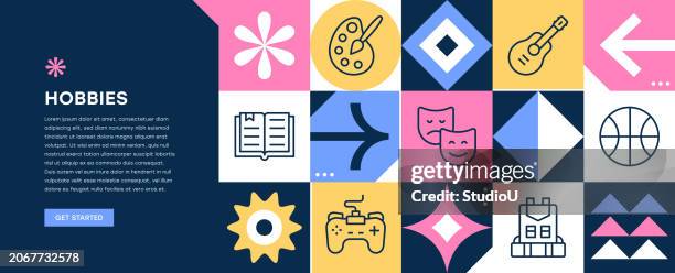 hobbies web banner design - hobbies stock illustrations