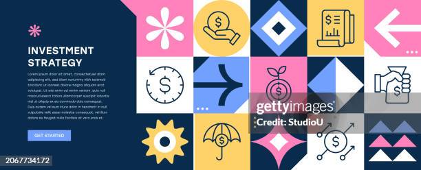investment strategy web banner design - guyana stock illustrations