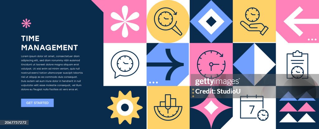 Process Time Banner Time Management Web Banner Design High-Res Vector Graphic - Getty Images