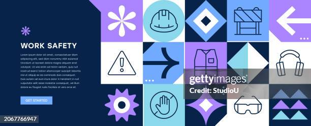 work safety web banner design - occupational safety and health stock illustrations