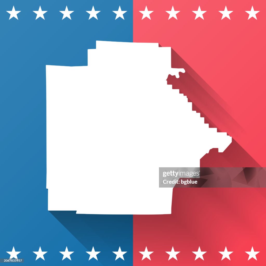 Tuscaloosa County, Alabama. Map on blue and red background