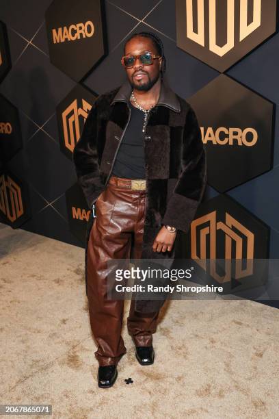 Shameik Moore attends the MACRO 6th Annual Pre-Oscars Party at Audrey Irmas Pavillion on March 07, 2024 in Los Angeles, California.
