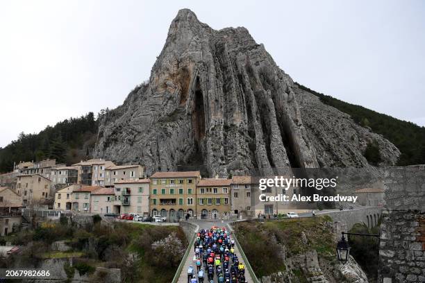 General view of the peloton competing prior to the 82nd Paris - Nice 2024, Stage 6 a 198.2km stage from Sisteron to La Colle-sur-Loup / #UCIWT / on...