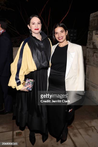 Sara Moonves, W Magazine Editor in Chief and America Ferrera attend W Magazine and Louis Vuitton's Academy Awards Dinner at a Private Residence on...