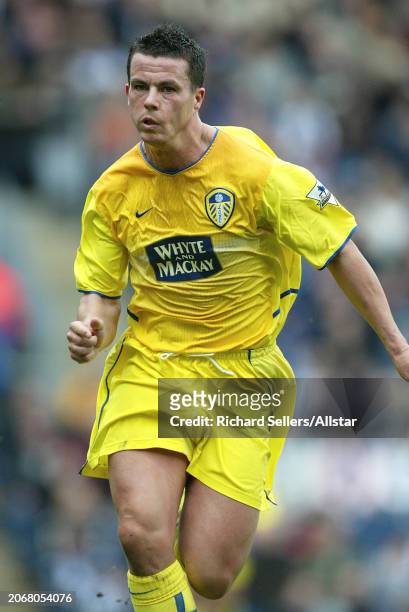April 10: Ian Harte of Leeds United running during the Premier League match between Blackburn Rovers and Leeds United at Ewood Park on April 10, 2004...