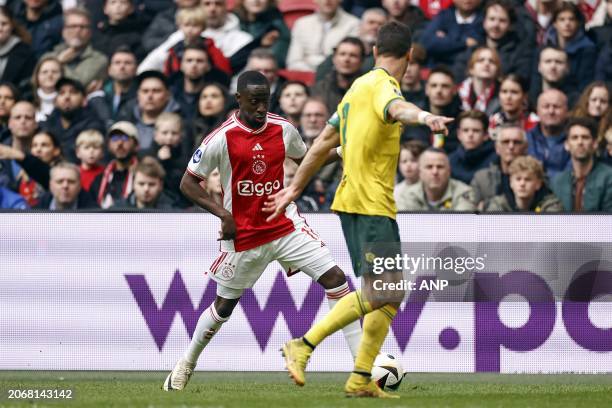 Carlos Forbs of Ajax, Ivo Pinto of Fortuna Sittard during the Dutch Eredivisie match between Ajax Amsterdam and Fortuna Sittard at the Johan Cruijff...