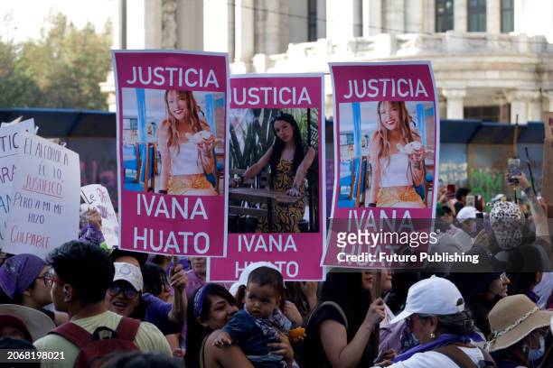 March 8 Mexico City, Mexico: Women during the International Women's Day demonstration to protest against femicide, as hundreds of women join protests...