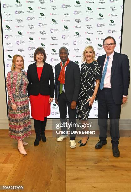 Chief Executive of Cancer Research UK Michelle Mitchell, Rachel Reeves, Shadow Chancellor of the Exchequer, Clive Myrie, Tania Bryer and James...