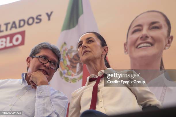 March 8 Teoloyucan, Mexico: Claudia Sheinbaum, candidate for the Presidency of Mexico for the 'Let's Make History' coalition, speaks during a...