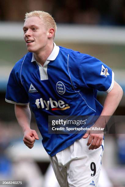 March 6: Mikael Forssell of Birmingham City celebrates during the Premier League match between Birmingham City and Bolton Wanderers at St Andrews on...