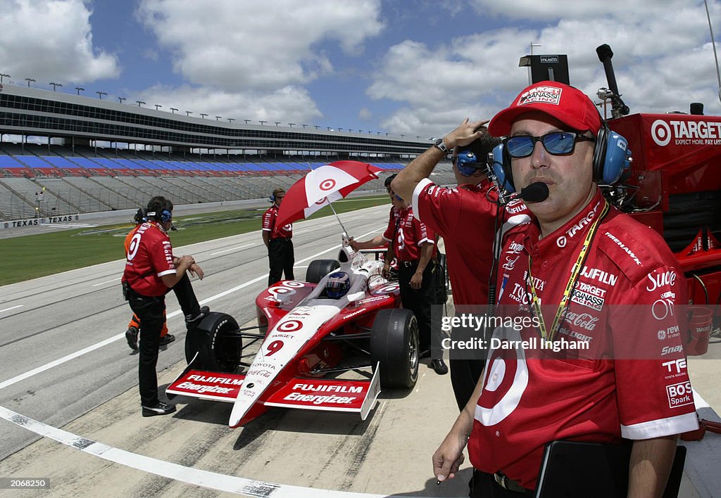 Target Chip Ganassi Racing engineer Julian Robertson during practice ...