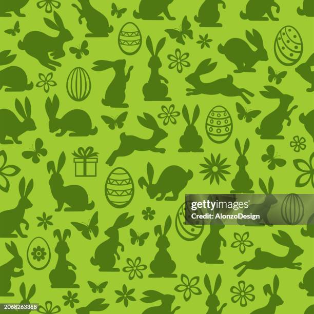 easter seamless pattern. - cottontail stock illustrations