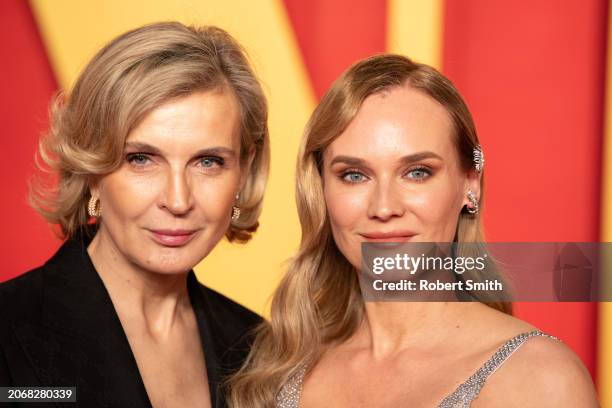 Melita Toscan du Plantier and Diane Kruger attend 2024 Vanity Fair Oscar After Party Arrivals at Wallis Annenberg Center for the Performing Arts on...