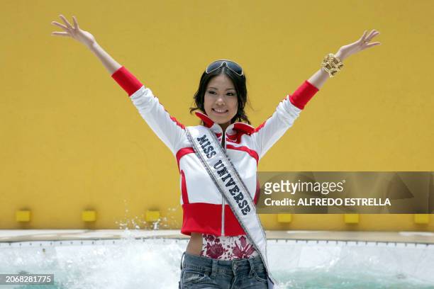 Riyo Mori, Miss Japan 2007, crowned Miss Universe 2007 on Monday night, poses 29 May 2007 at a hotel in Mexico City. AF PHOTO/Alfredo ESTRELLA