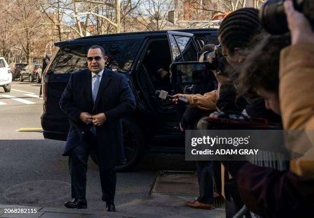 Defendant Wael Hana, founder of IS EG Halal, arrives at Manhattan Federal Court, in New York City for his arraignment on March 11, 2024. Menendez...