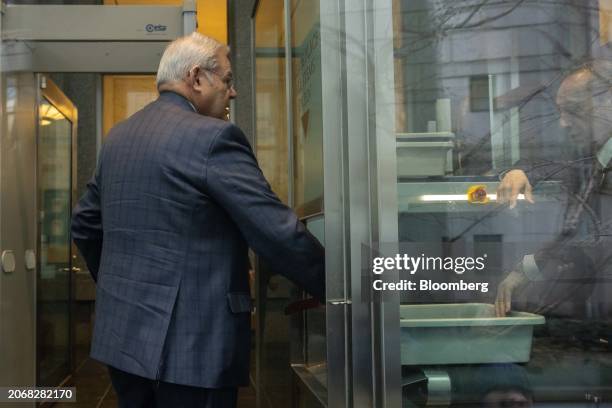 Senator Robert Menendez, a Democrat from New Jersey, arrives at federal court in New York, US, on Monday, March 11, 2024. US Senator Bob Menendez and...