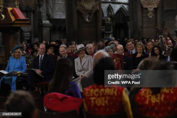 Queen Camilla, Prince William, Prince of Wales, Prince Edward, Duke of Edinburgh, Sophie, Duchess of Edinburgh and Princess Anne, Princess Royal...