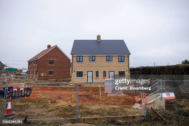 New homes under construction at a Persimmon Plc residential property construction site in Braintree, UK, on Monday, March 11, 2024. Persimmon are due...
