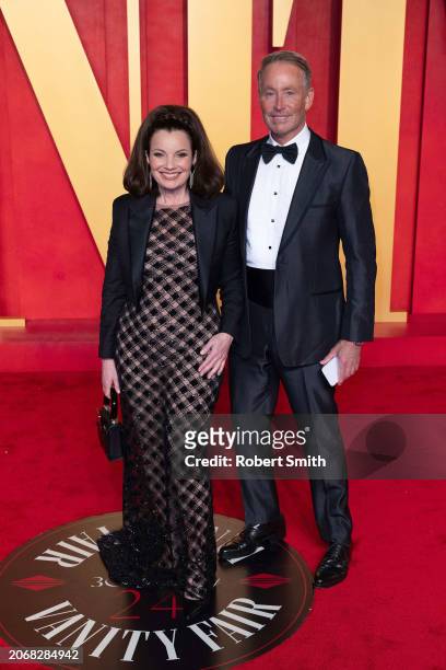 Fran Drescher and Peter Marc Jacobson attend 2024 Vanity Fair Oscar After Party Arrivals at Wallis Annenberg Center for the Performing Arts on March...