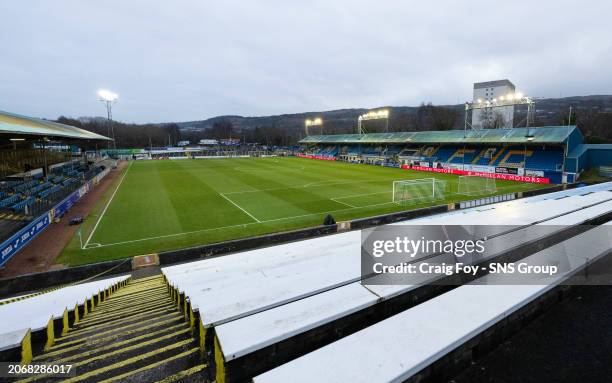 General stadium view ahead of a Scottish Gas Men's Scottish Cup Quarter Final match between Greenock Morton and Heart of Midlothian, on March 11 in...