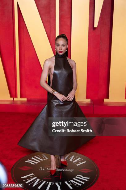 Adwoa Aboah attends 2024 Vanity Fair Oscar After Party Arrivals at Wallis Annenberg Center for the Performing Arts on March 10, 2024 in Beverly...