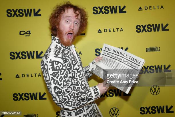 Sam Cox a.k.a "Mr. Doodle at the 'The Trouble With Mr Doodle' premiere as part of SXSW 2024 Conference and Festivals held at the Stateside Theatre on...