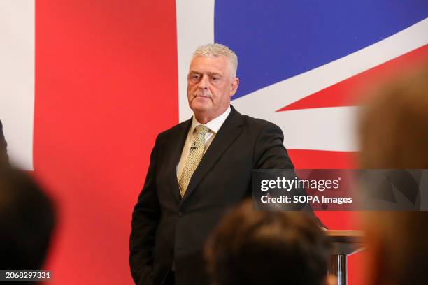 Former Conservative Party Chair Lee Anderson speaking at a press conference in Westminster, central London after defecting to Reform UK. Lee Anderson...